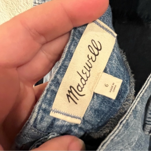 Madewell Denim Apron Bow-Back Jumpsuit natural fiber cotton size 6 - Picture 6 of 14